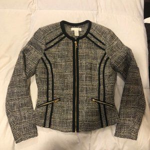 H & M black, white, and grey ladies jacket